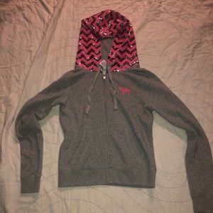 VS Pink zip up sweatshirt